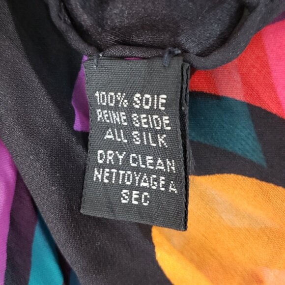 Rare Vintage Jean Claude Jitrois 80s Silk Scarf Large Shawl - Picture 12 of 16